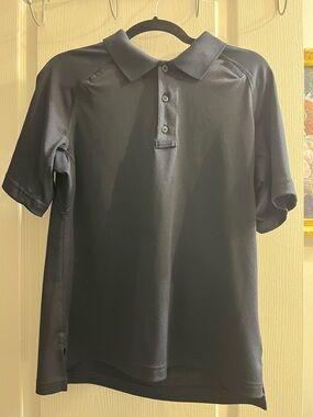 5.11 Tactical Men's Black Polo Shirt with Three-Button Placket